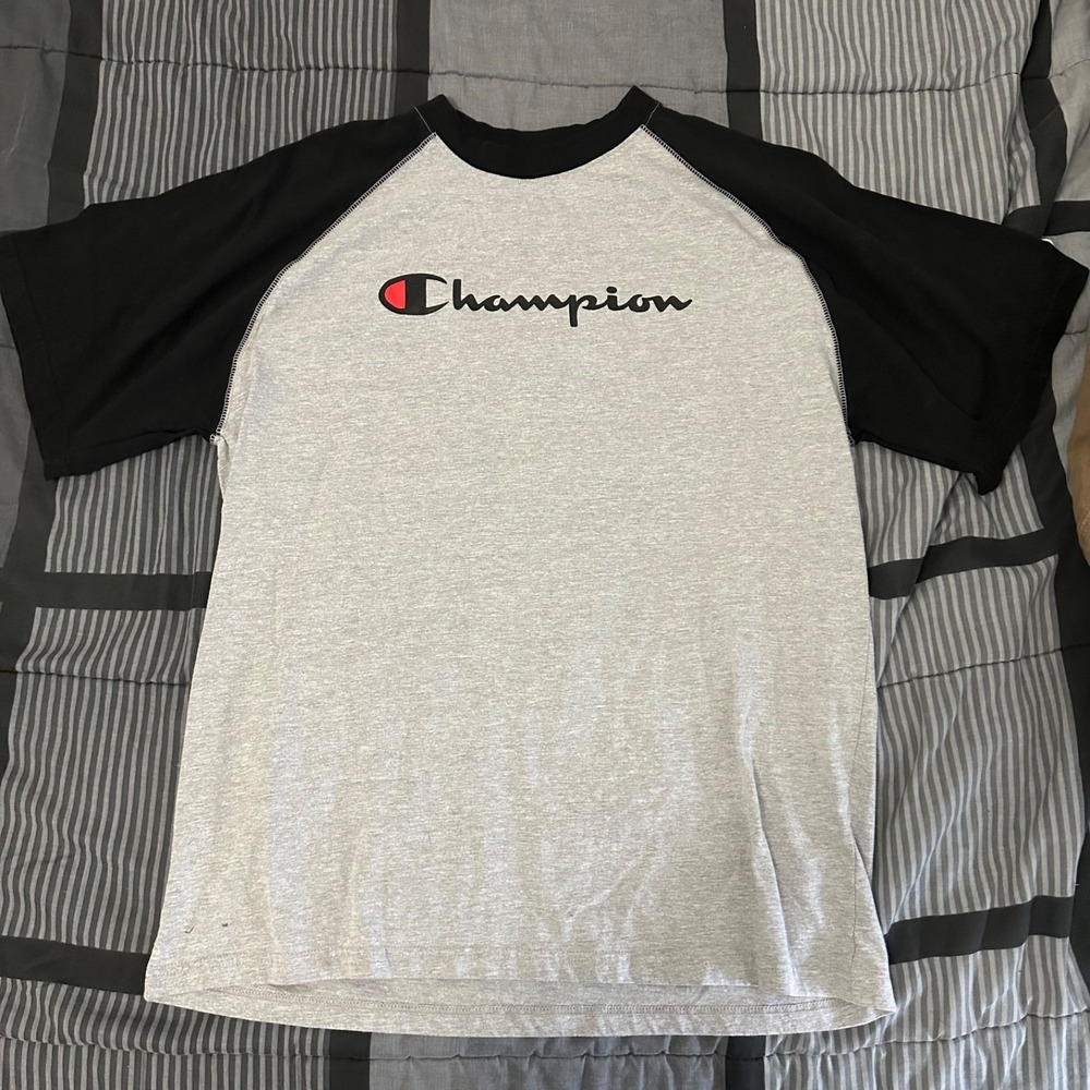 Champion T-Shirt Men's Size XL Gray Short Sleeve Crew‎ Neck Logo Cotton - Picture 1 of 7